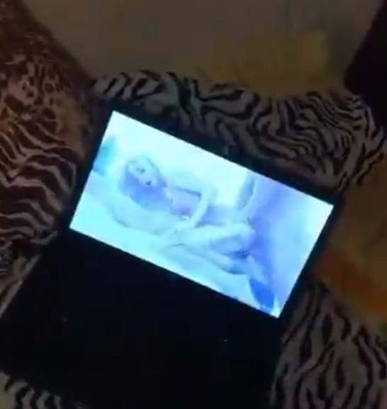 Couple watches homemade porn video when they fuck