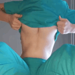 Nurse removing her clothes