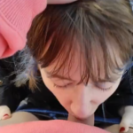 brunette with a cock in her mouth